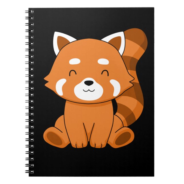 Cuaderno Panda Rojo Regalo Niños Mujeres Kawaii Panda Rojo (Frente)