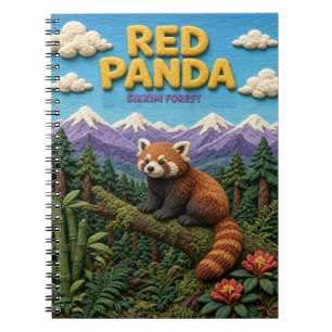 Cuaderno Panda Rojo Sikkim Bosque Moderno KlayKoo