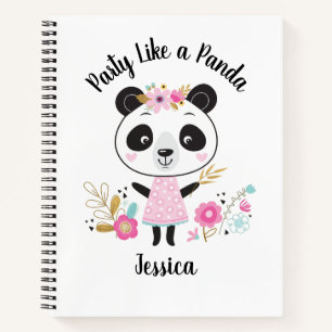 Cuaderno Panda rosado lindo personalizado personalizado