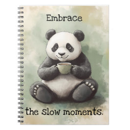 Cuaderno Panda Spiral Notebook, abrazar los momentos lentos
