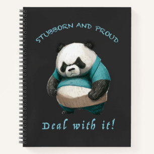 Cuaderno Panda Stubborn Lidiar Con Esto Es Agradable Gracio