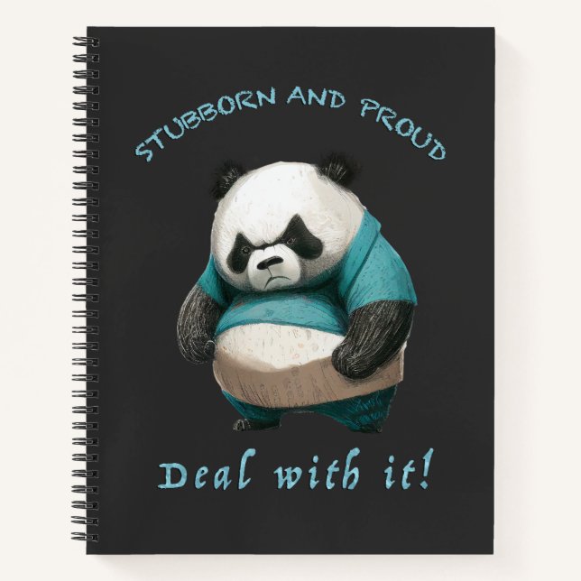 Cuaderno Panda Stubborn Lidiar Con Esto Es Agradable Gracio (Anverso)