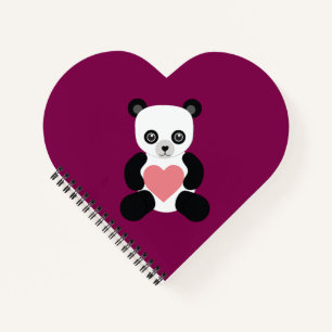 Cuaderno Panda Teddy Bear con equipo portátil para corazón