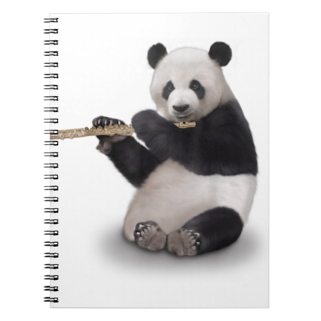 Cuaderno Panda tocando la flauta camiseta (Frente)