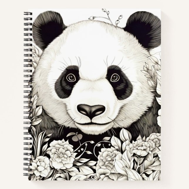 Cuaderno Panda Tranquilidad Natural Prairie Estilo de dibuj (Anverso)