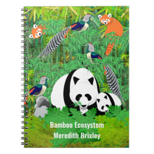 Cuaderno Pandas Lady Amherst's Pheasants Red Pandas Bamboo
