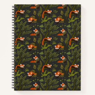 Cuaderno Pandas Rojos en el Bosque Negro