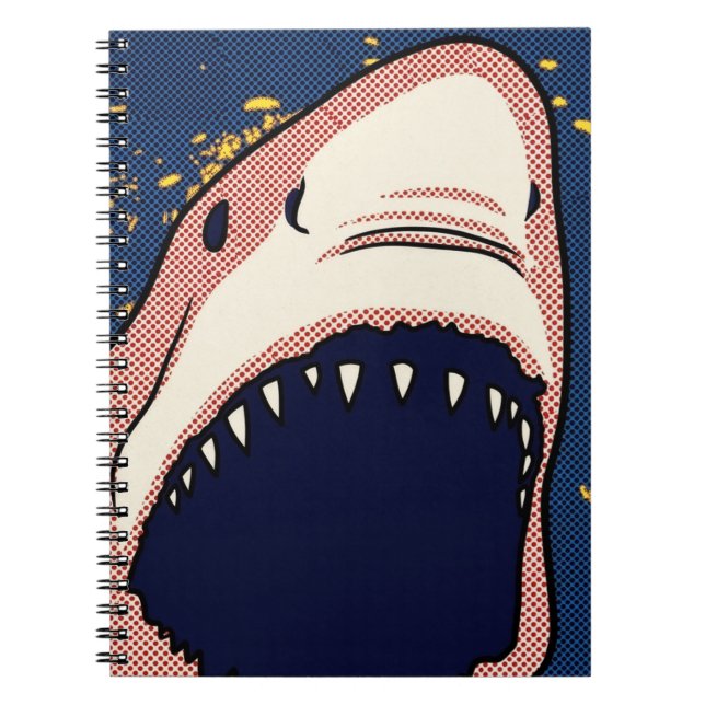 Cuaderno Panel Cómic de Mediotono de Mandíbula de Tiburón P (Frente)