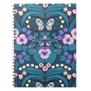 Cuaderno Pansias, pájaros y mariposas