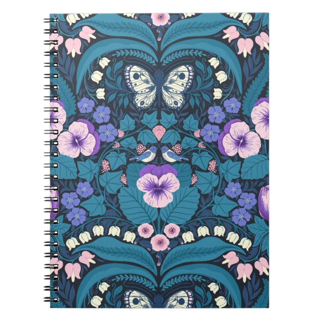 Cuaderno Pansias, pájaros y mariposas (Frente)