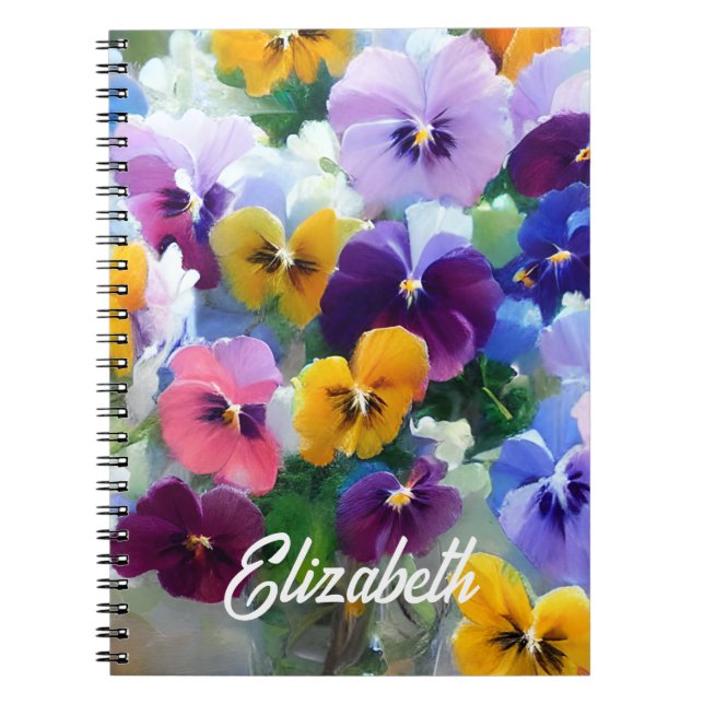 Cuaderno Pansies Coloridas  (Frente)