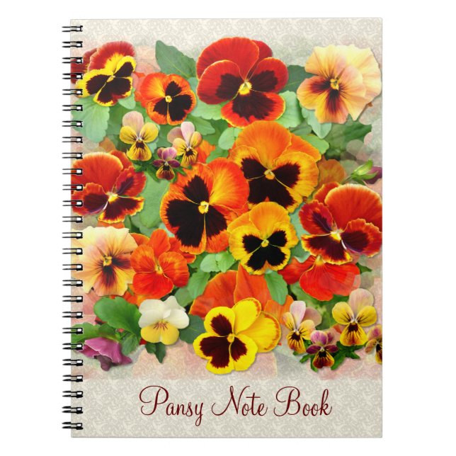 Cuaderno Pansies de la puesta del sol (Frente)