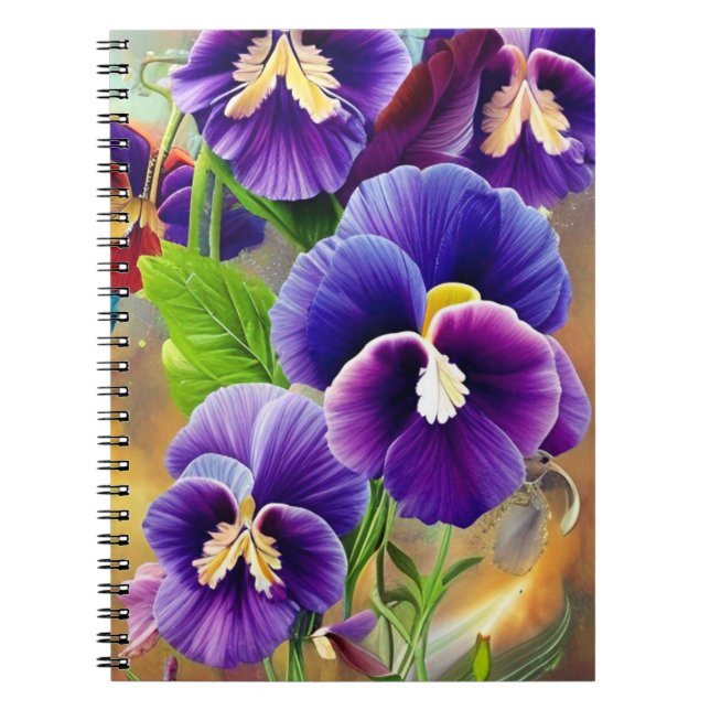 Cuaderno Pansies púrpura -IA ART (Frente)