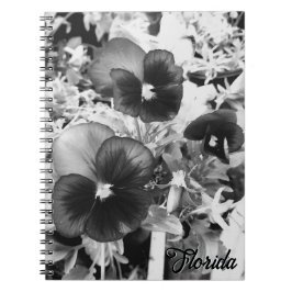Cuaderno Pansy Monocromo Artístico de Foto de la Naturaleza
