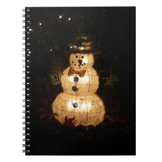 Cuaderno Pantalla de luz de vacaciones de Snowman (Frente)