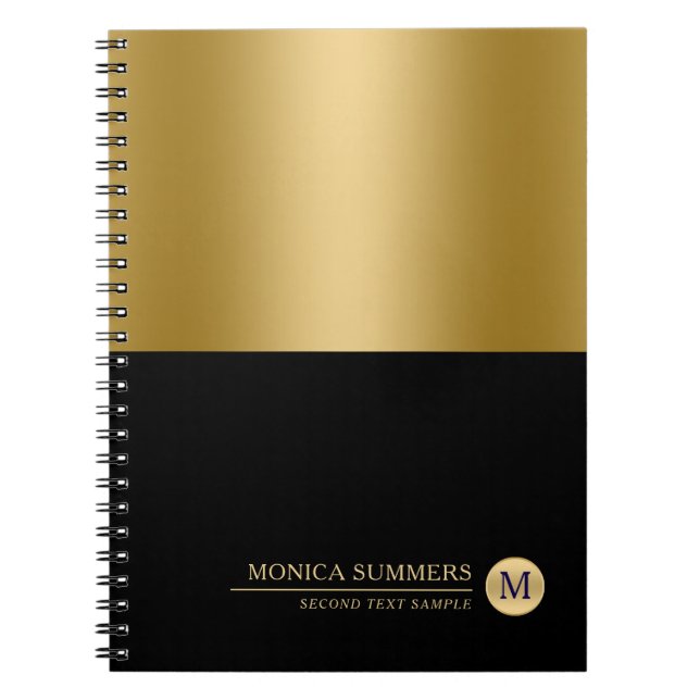 Cuaderno Pantalla personalizada Gold y Black Splits (Frente)