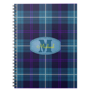 Cuaderno Pantalones de Tartán a Cuadros Azules Celadón Mono