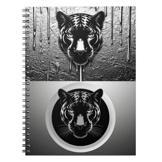 Cuaderno Pantera Negra Con Efecto De Pintura Goteante 🐆 (Frente)