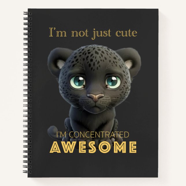 Cuaderno Panther concentrado asombroso Cute Adorable Funny (Anverso)