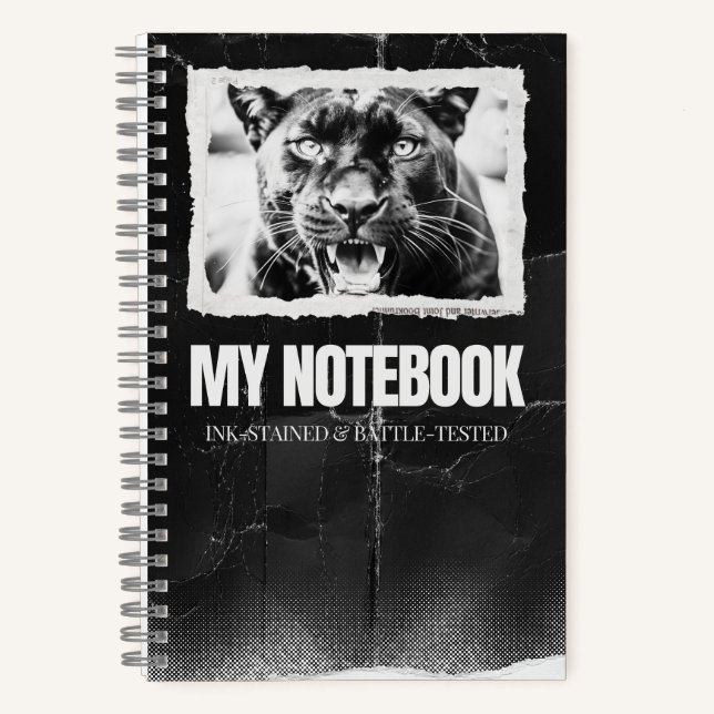 Cuaderno Panther Notebook con diseño grunge (Anverso)