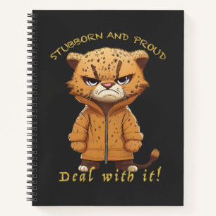 Cuaderno Panther Stubborn Deal With It Cute Adorable Funny