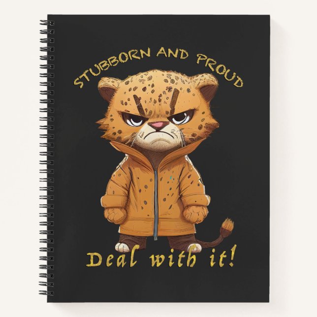 Cuaderno Panther Stubborn Deal With It Cute Adorable Funny (Anverso)