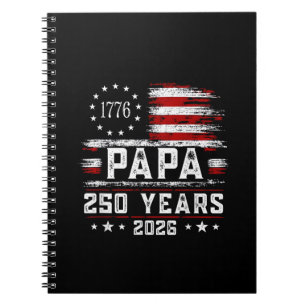 Cuaderno Papa Americano Hombre Bandera 250 Años 4 de Julio 