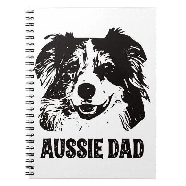 Cuaderno Papá Aussie - Padre Pastor Australiano (Frente)