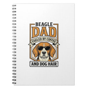 Cuaderno Papá Beagle Impulsado por Café y Camiseta de Pelo