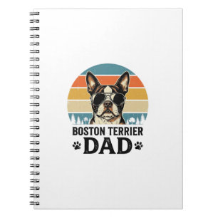 Cuaderno Papá Boston Terrier Diseño Vintage Amante Perros_1