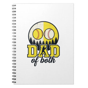 Cuaderno Papá de béisbol y sóftbol de ambos diseño vectoria