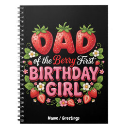 Cuaderno Papá de la Cumpleañera de la Primera Fresa