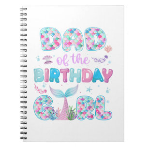 Cuaderno Papá De La Niña Cumpleañera Sirena Familia Conjunt