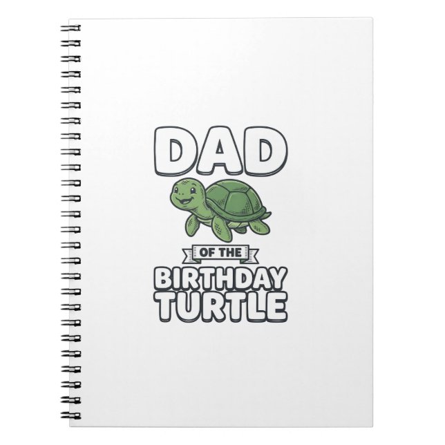 Cuaderno Papá de la tortuga de cumpleaños Diseño divertido  (Frente)