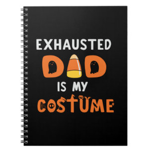 Cuaderno Papá exhausto de Halloween es mi cumpleaños de dis