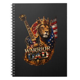 Cuaderno Papá guerrero León Bandera americana Guitarra