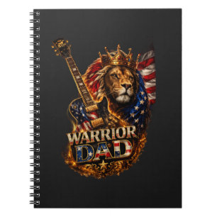 Cuaderno Papá guerrero León Bandera americana Guitarra