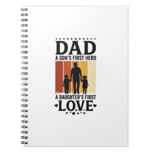 Cuaderno Papá Hijo Primer Héroe Hija Primer Amor Camiseta V