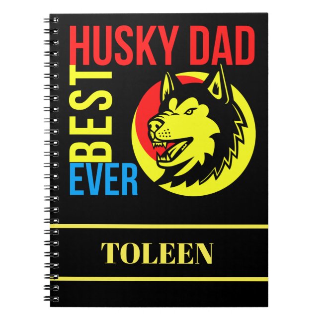 Cuaderno Papá Husky Personalizado, Papá Perro (Frente)