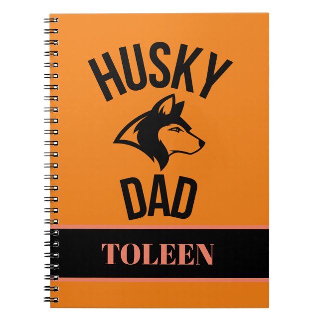Cuaderno Papá Husky Personalizado, Papá Perro (Frente)