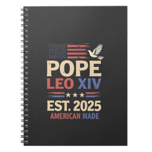 Cuaderno Papa León XIV est. Bandera de los Estados Unidos e