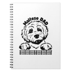 Cuaderno Papá Maltés Diseño Negro y Blanco Perro Maltés