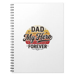 Cuaderno Papá Mi héroe por siempre Diseño de camiseta retro
