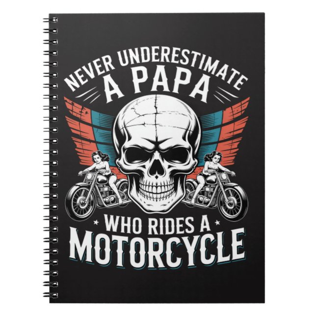 Cuaderno Papa Motero Que Monta En Motocicleta (Frente)