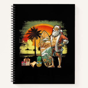 Cuaderno Papá Noel de Surf de Verano Tropical 6 Pack Navida