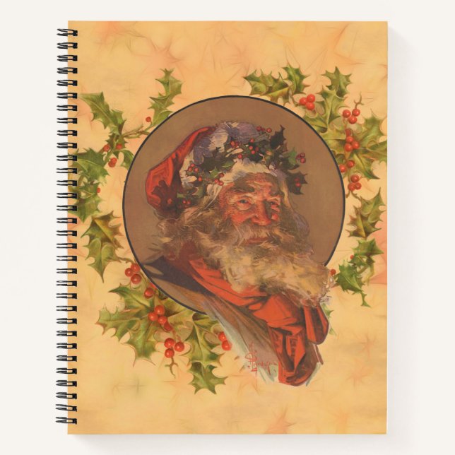 Cuaderno Papá Noel Leyendecker Antiguo Victoriano (Anverso)