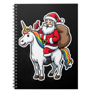 Cuaderno Papá Noel montando un unicornio de Navidad - Camis