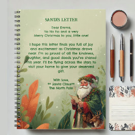 Cuaderno Papá Noel personalizado Reno de Polo Norte Verde