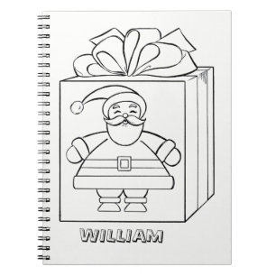 Cuaderno Papá Noel y el color presente me personalizado
