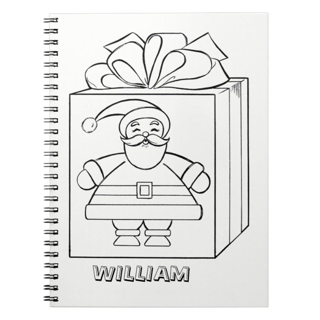 Cuaderno Papá Noel y el color presente me personalizado (Frente)